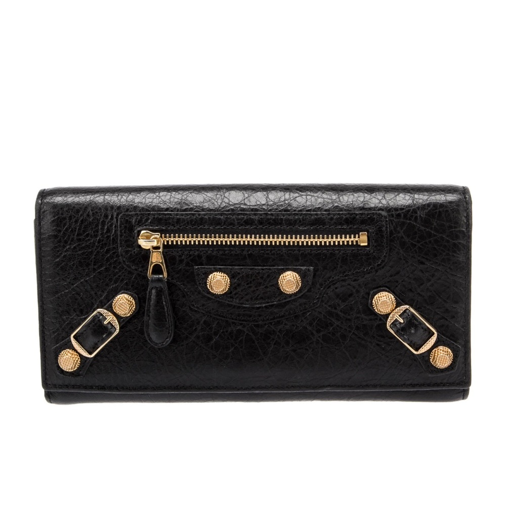 Balenciaga Motocross Leather Continental Wallet